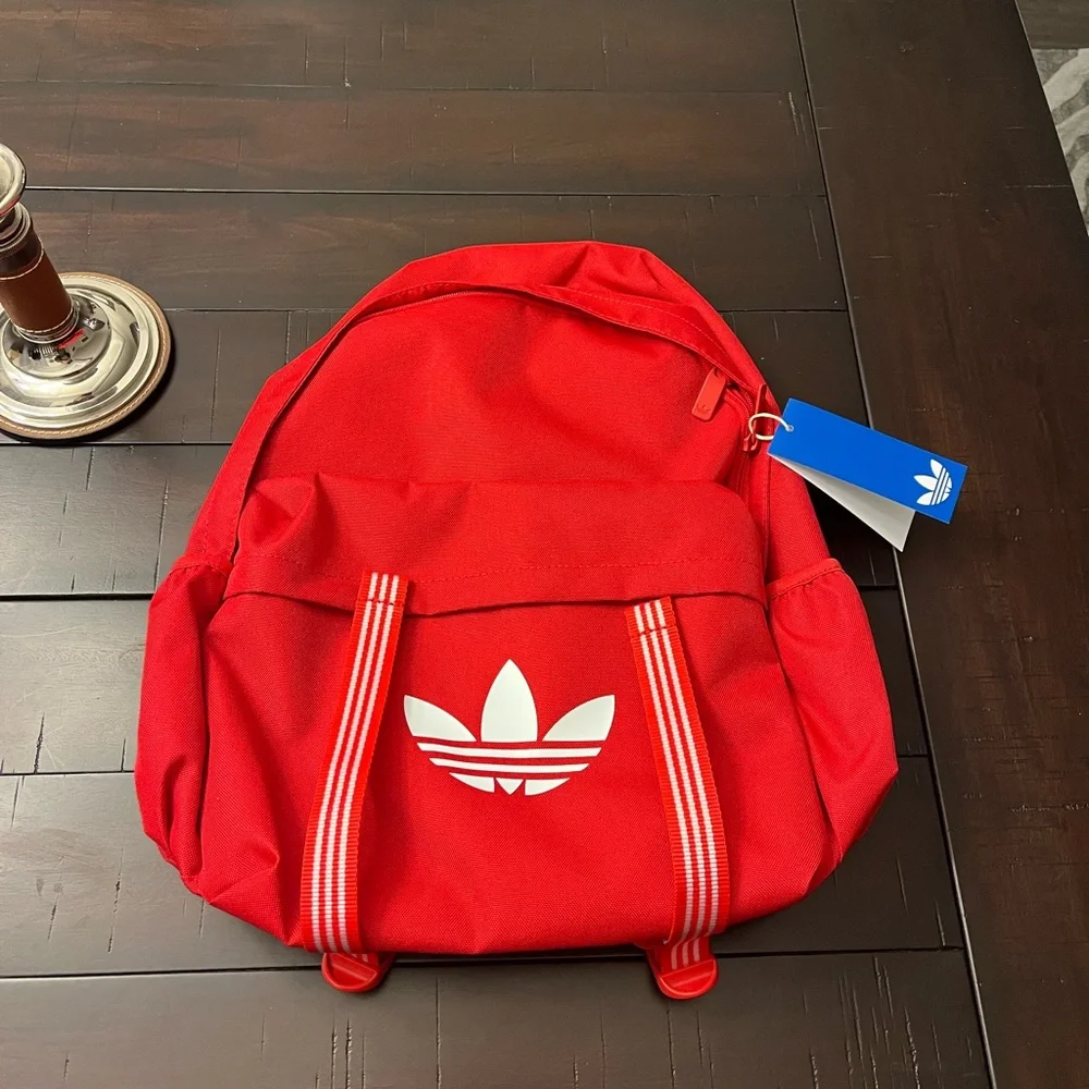 Adidas Trefoil Adicolor Backpack Book Bag Red New Boys Girls